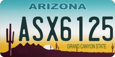 AZ license plate ASX6125