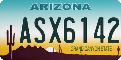 AZ license plate ASX6142