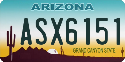 AZ license plate ASX6151