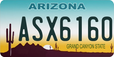 AZ license plate ASX6160