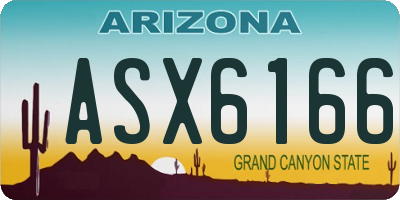 AZ license plate ASX6166