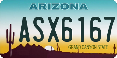AZ license plate ASX6167