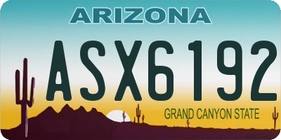 AZ license plate ASX6192