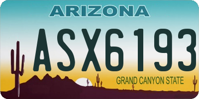 AZ license plate ASX6193