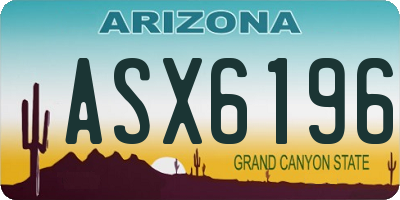 AZ license plate ASX6196