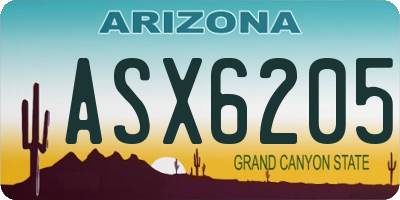 AZ license plate ASX6205