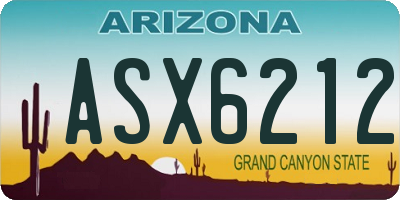 AZ license plate ASX6212