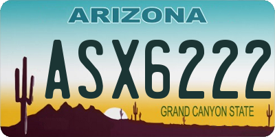 AZ license plate ASX6222