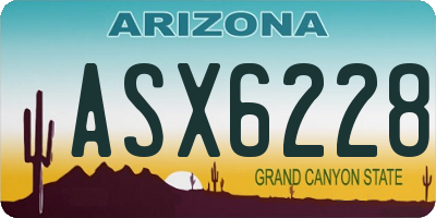 AZ license plate ASX6228