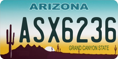 AZ license plate ASX6236
