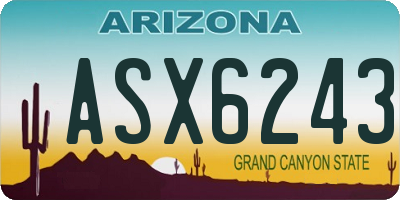 AZ license plate ASX6243