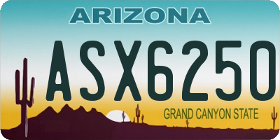 AZ license plate ASX6250