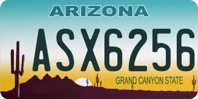 AZ license plate ASX6256