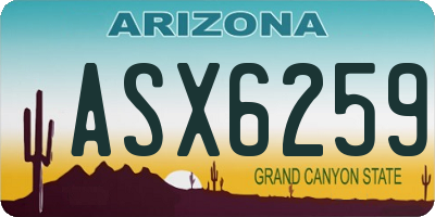 AZ license plate ASX6259