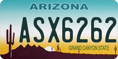 AZ license plate ASX6262