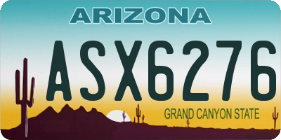 AZ license plate ASX6276