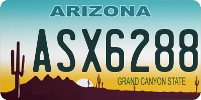 AZ license plate ASX6288