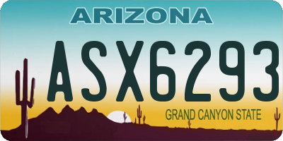 AZ license plate ASX6293