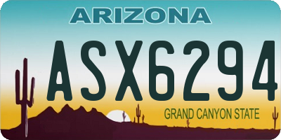 AZ license plate ASX6294