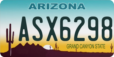 AZ license plate ASX6298