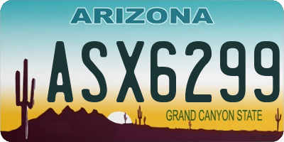 AZ license plate ASX6299