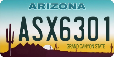 AZ license plate ASX6301