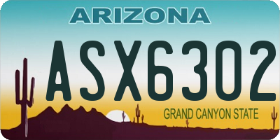 AZ license plate ASX6302