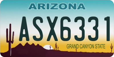 AZ license plate ASX6331