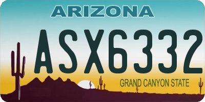 AZ license plate ASX6332