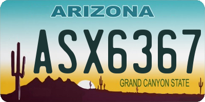 AZ license plate ASX6367