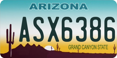 AZ license plate ASX6386