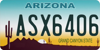 AZ license plate ASX6406