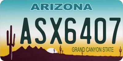 AZ license plate ASX6407