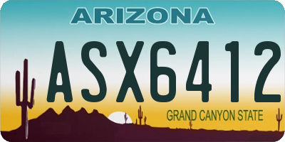 AZ license plate ASX6412