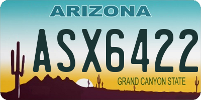 AZ license plate ASX6422