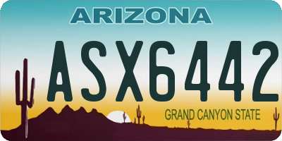 AZ license plate ASX6442