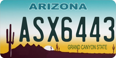 AZ license plate ASX6443