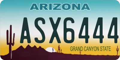 AZ license plate ASX6444