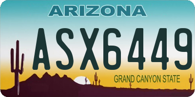 AZ license plate ASX6449