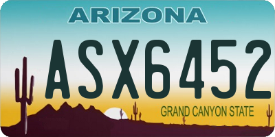 AZ license plate ASX6452