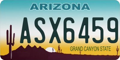 AZ license plate ASX6459