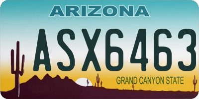 AZ license plate ASX6463