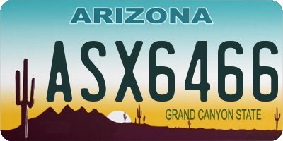 AZ license plate ASX6466