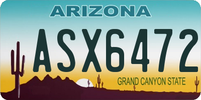 AZ license plate ASX6472
