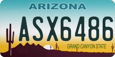 AZ license plate ASX6486
