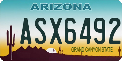 AZ license plate ASX6492