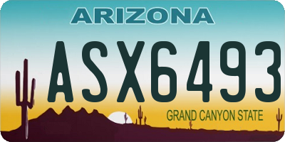 AZ license plate ASX6493