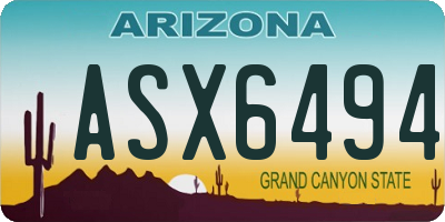 AZ license plate ASX6494