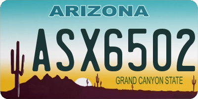 AZ license plate ASX6502