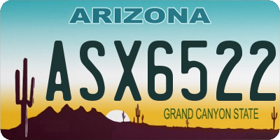 AZ license plate ASX6522